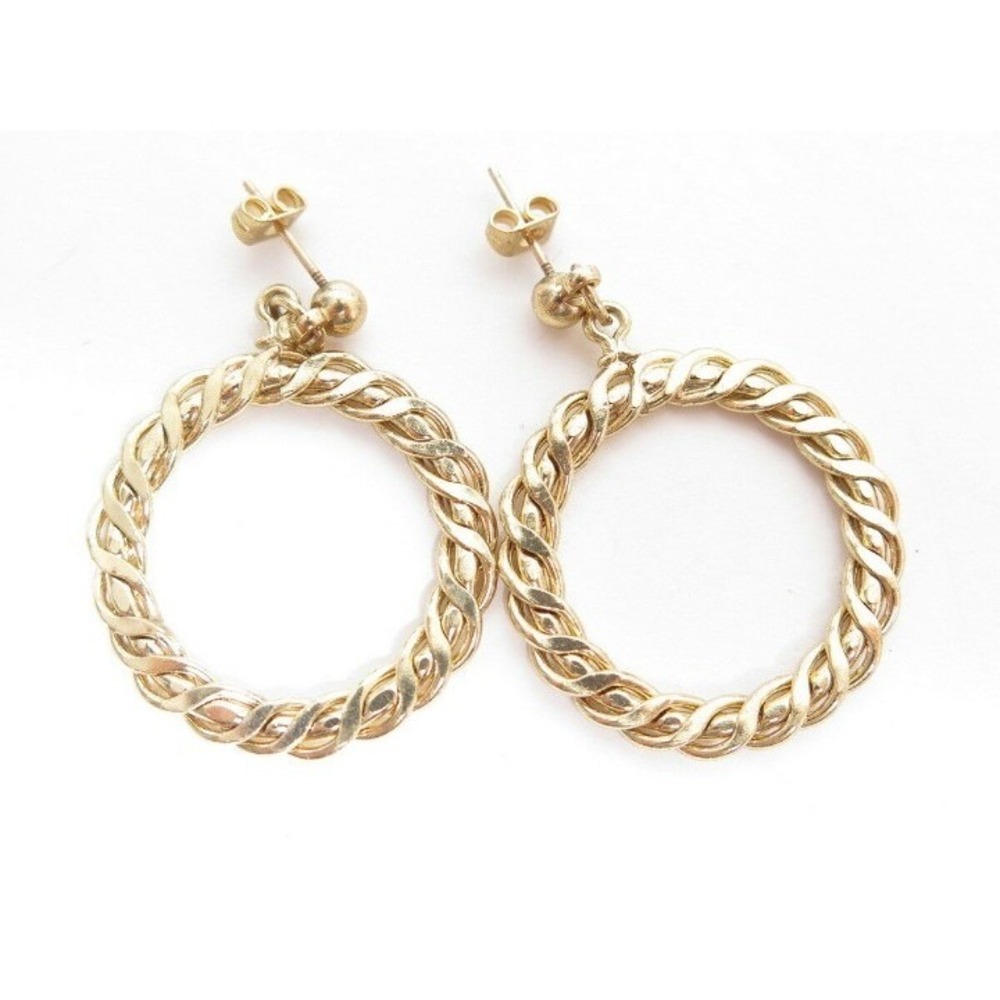 Large 27mm Wide Circle‎ Gold Earrings